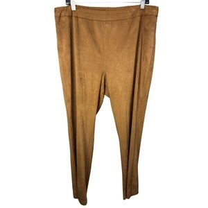 Soft Surroundings Rich Caramel Faux Suede Pants